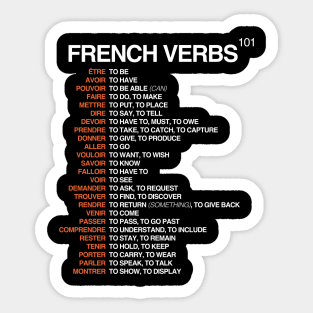 French Verbs 101 - French Language Sticker